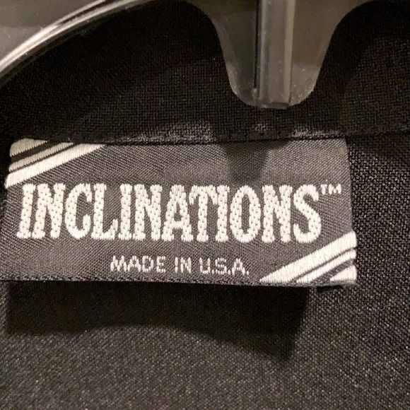 𝅺inclinations Retro 80s Cropped Black Zippered Jacket Sz Large - Picture 6 of 10